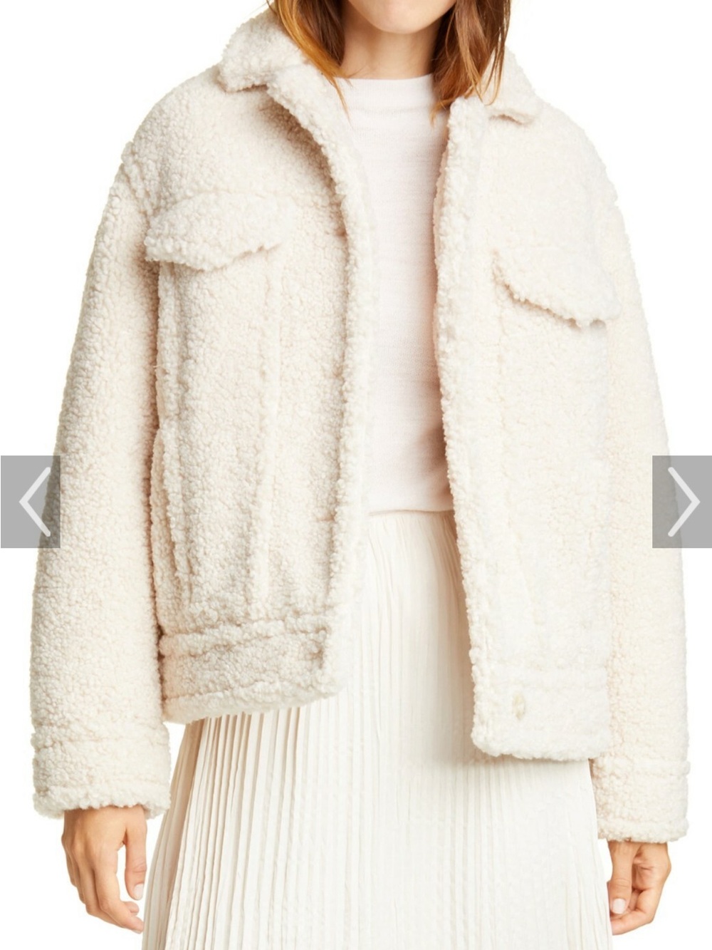Vince Teddy Sherpa Jacket Coat Size XS